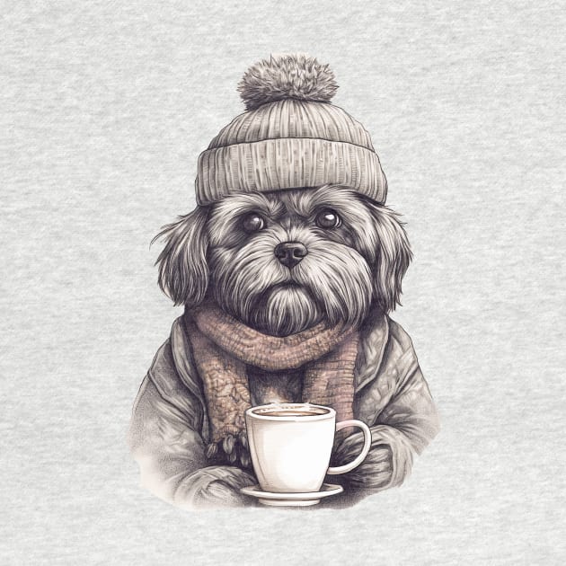 dog and coffee by Tees of Joy